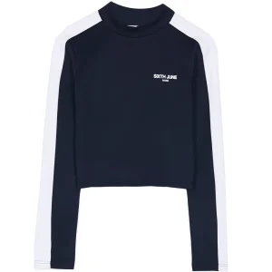 Crop top bandes noir blanc