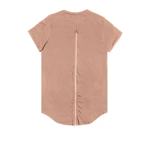 T-shirt oversize zip beige foncé 1146C