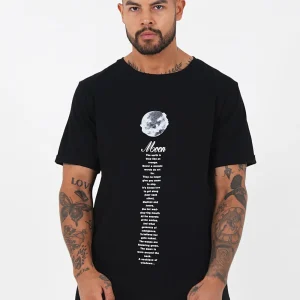 T-shirt Moon numéro 1 Noir