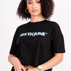 T-shirt court imprimé iridescent noir