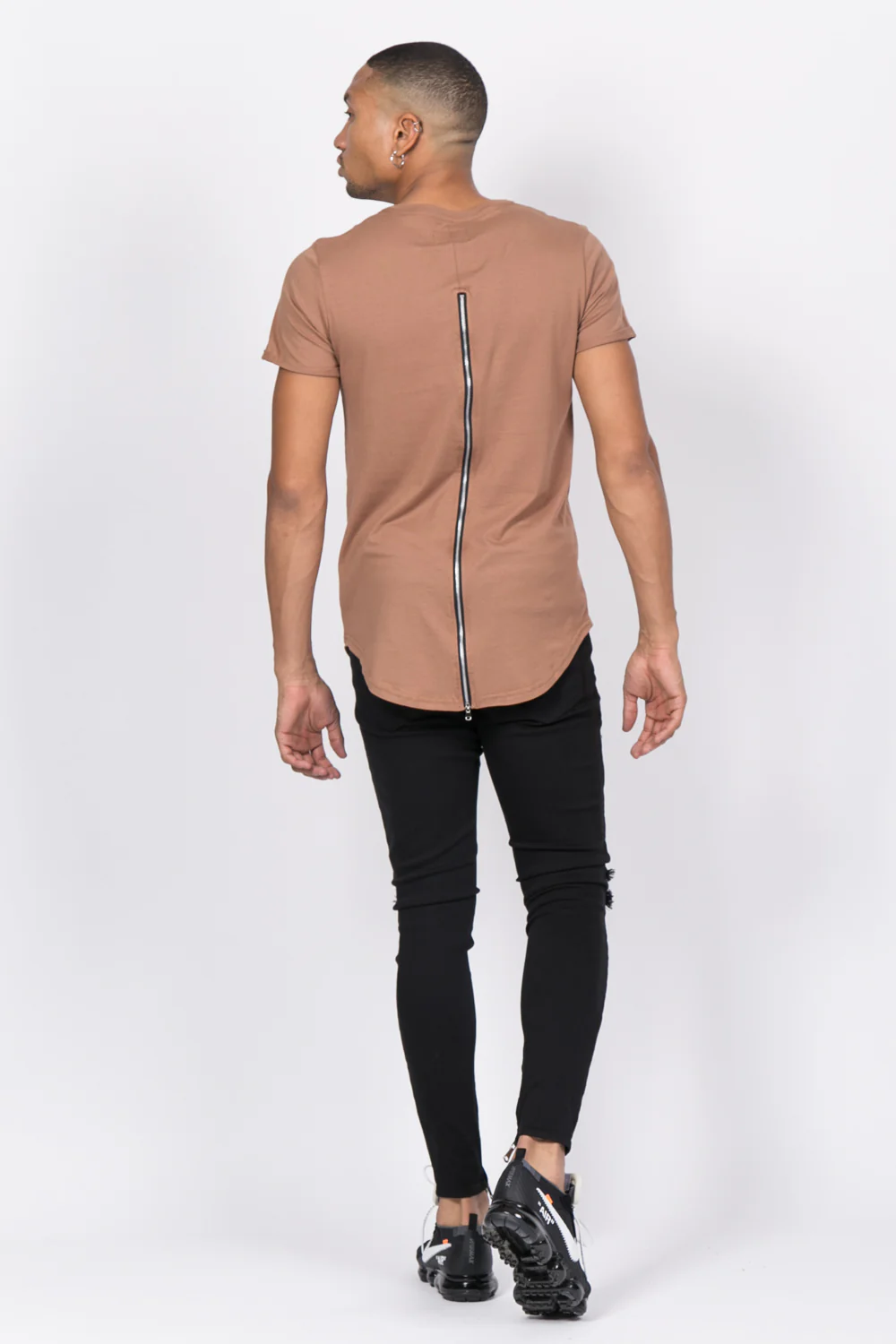 T-shirt oversize zip beige foncé 1146C – Image 5