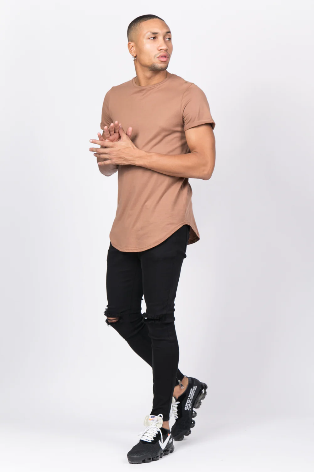 T-shirt oversize zip beige foncé 1146C – Image 4