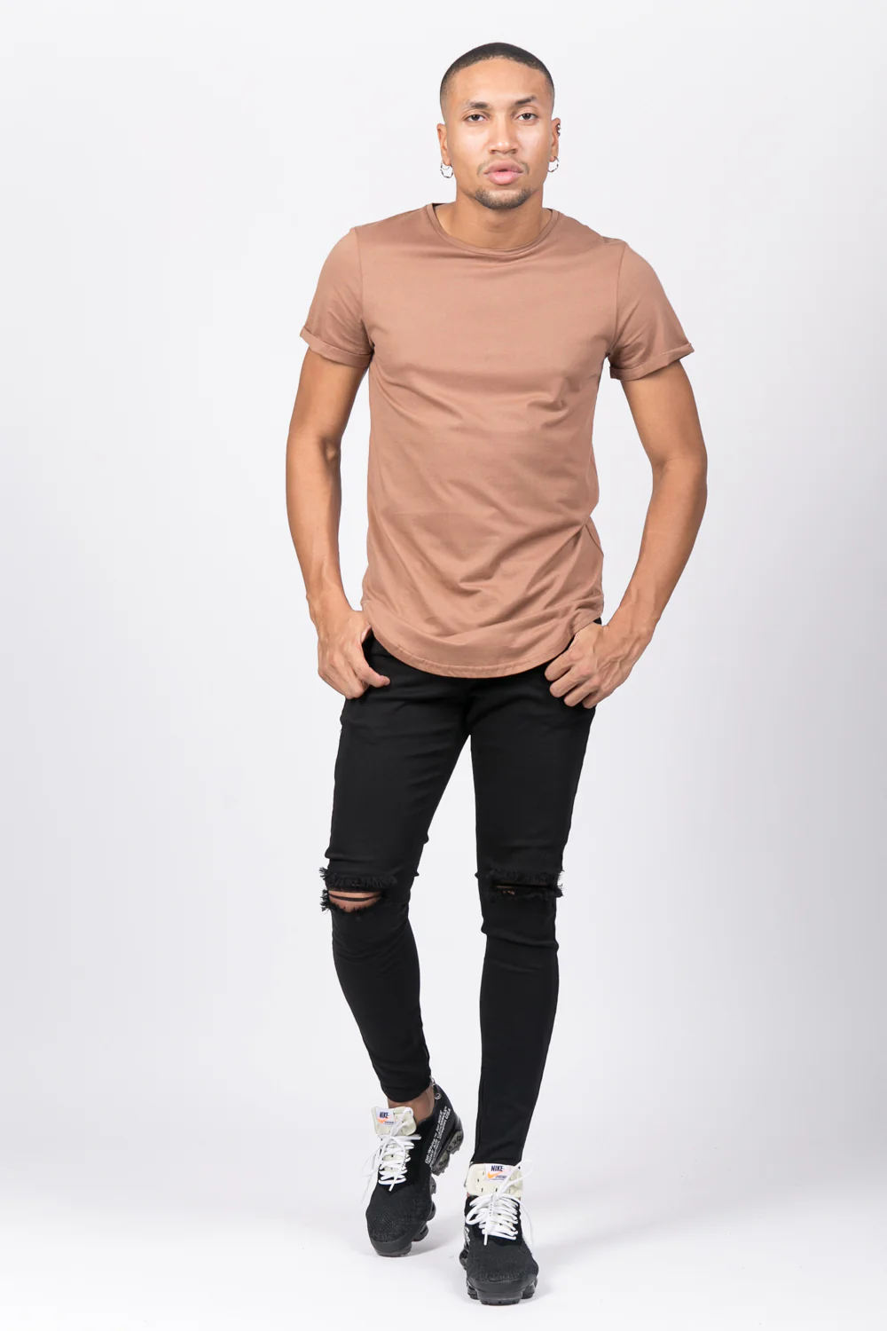 T-shirt oversize zip beige foncé 1146C – Image 6