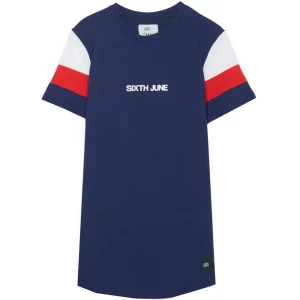 T-shirt manches tricolores bleu rouge blanc