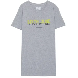 T-shirt long Propaganda fluo gris