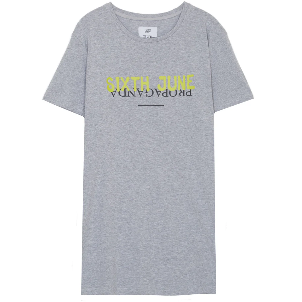 T-shirt long Propaganda fluo gris