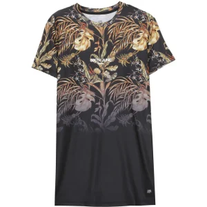 T-Shirt tropical dégradé noir or