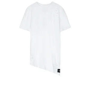 T-shirt trous asymétrique blanc