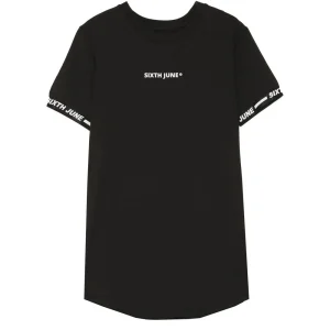 T-shirt moulant logo élastique noir