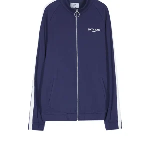 Veste logo bandes bleu blanc