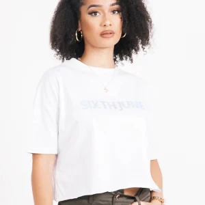 T-shirt court imprimé iridescent blanc