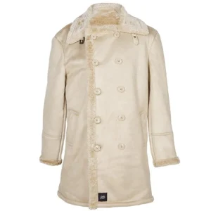 Caban fourrure suede beige