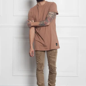 Denim destroyed inside patches sand M2464HDE