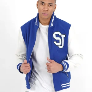 Veste teddy bicolore Bleu