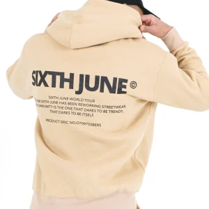 Sweatshirt capuche grand logo Beige