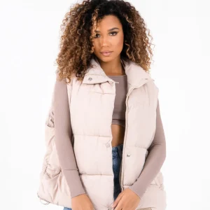 Doudoune matelassée sans manches Beige