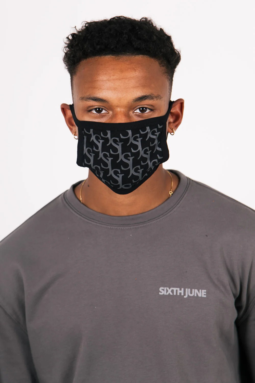 Masque monogramme SJ noir – Image 3