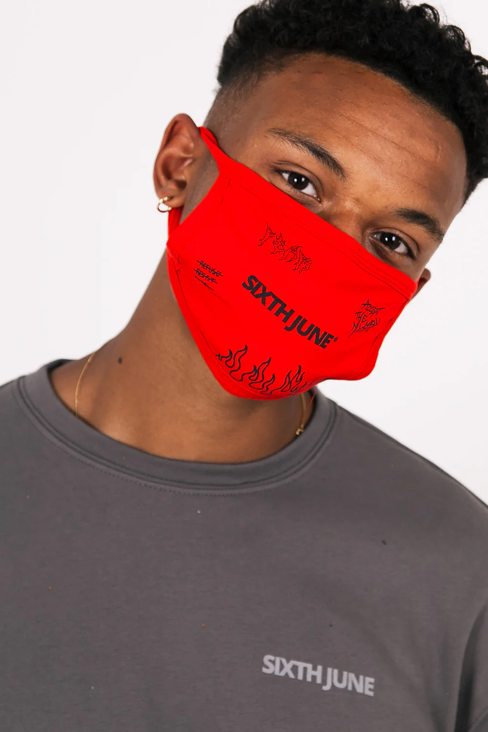 Masque logo Sixth June rock rouge – Image 4