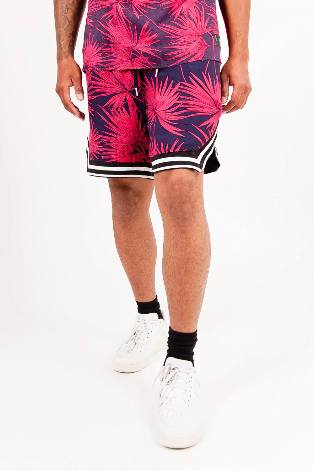 Short imprimé tropical palm spring bleu – Image 3