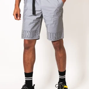 Short réfléchissant logo gris