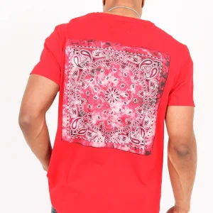 Tshirt imprimé bandana multicolore rouge