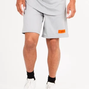 Short mesh logo gris