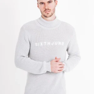 Pull maille col roulé Gris clair