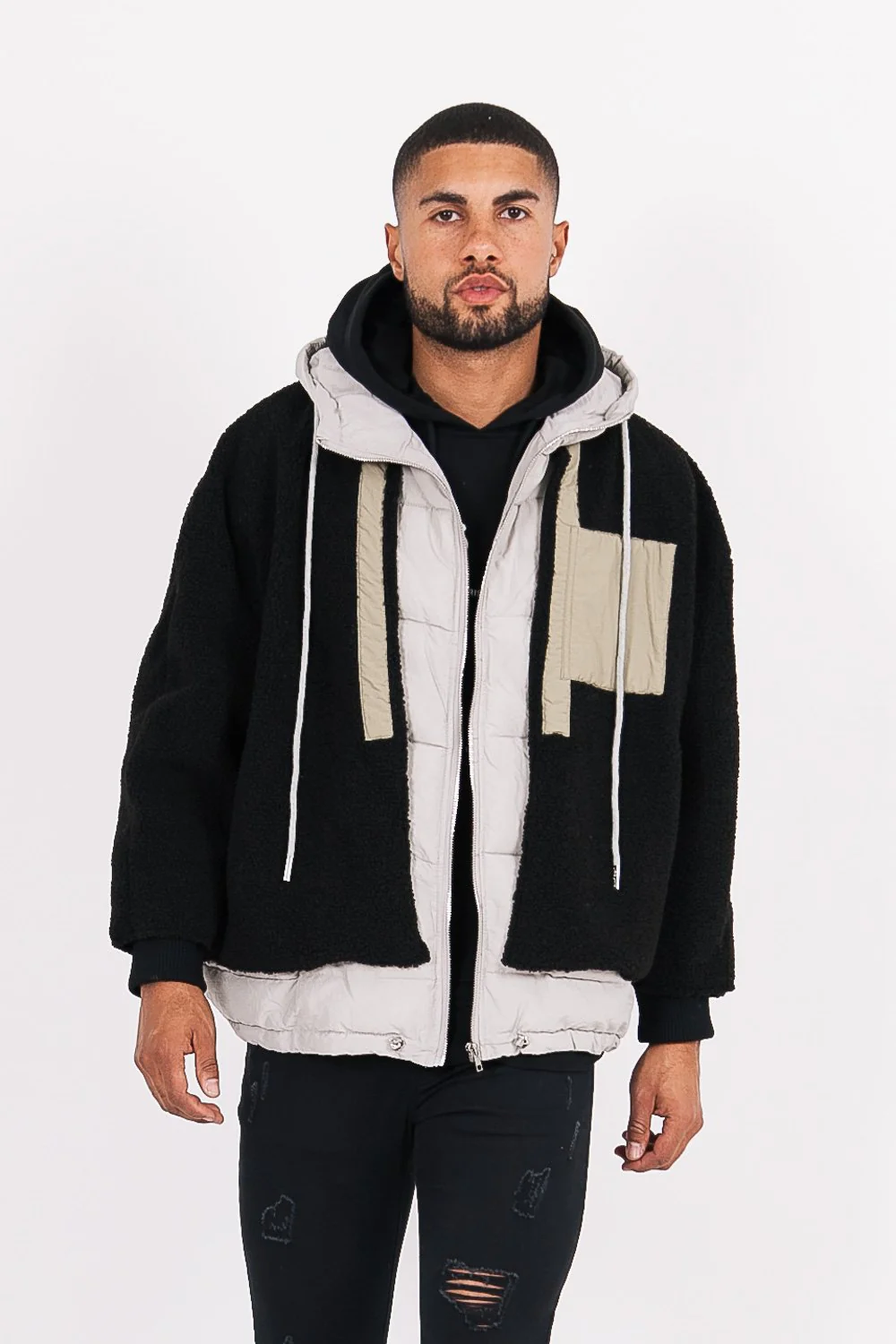 BIMATERIAL sherpa jacket
