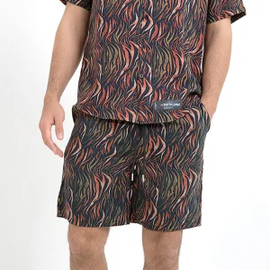 Short savane feuillage Noir