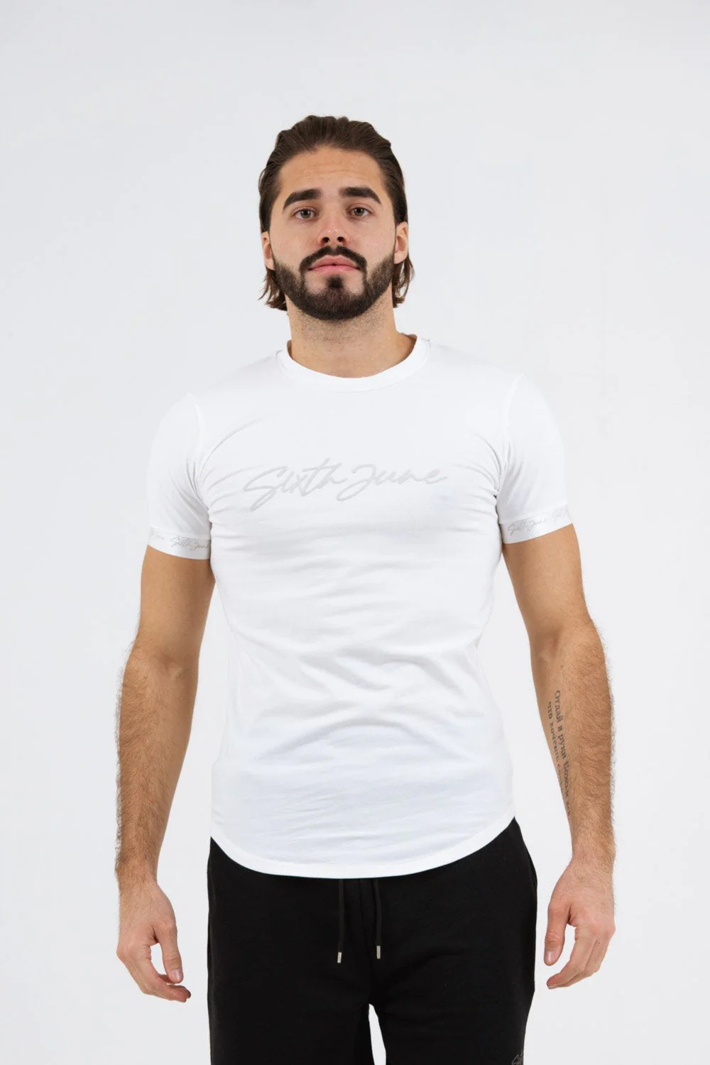 T-shirt logo signature relief Blanc – Image 2