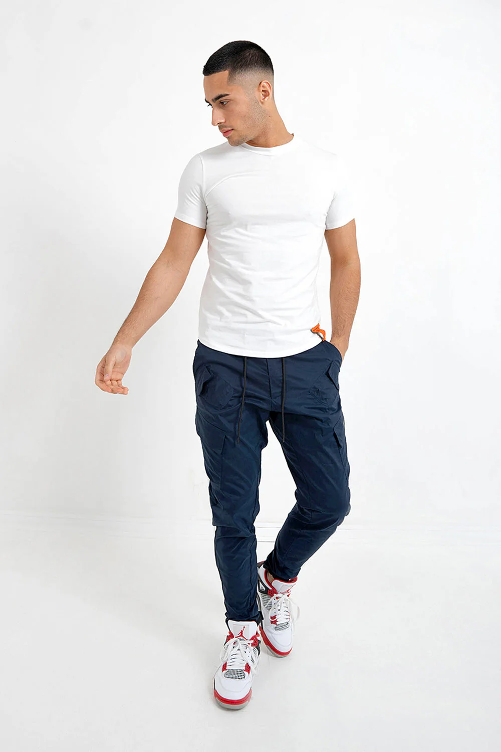 T-shirt moulant uni Blanc – Image 3