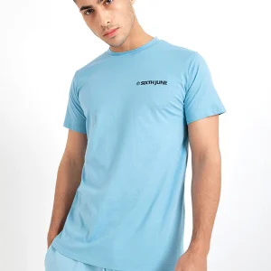 T-shirt essential logo Bleu clair