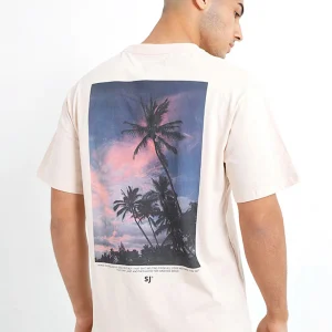 T-shirt nature tropique Beige