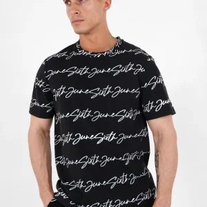 T-shirt logo signature Noir