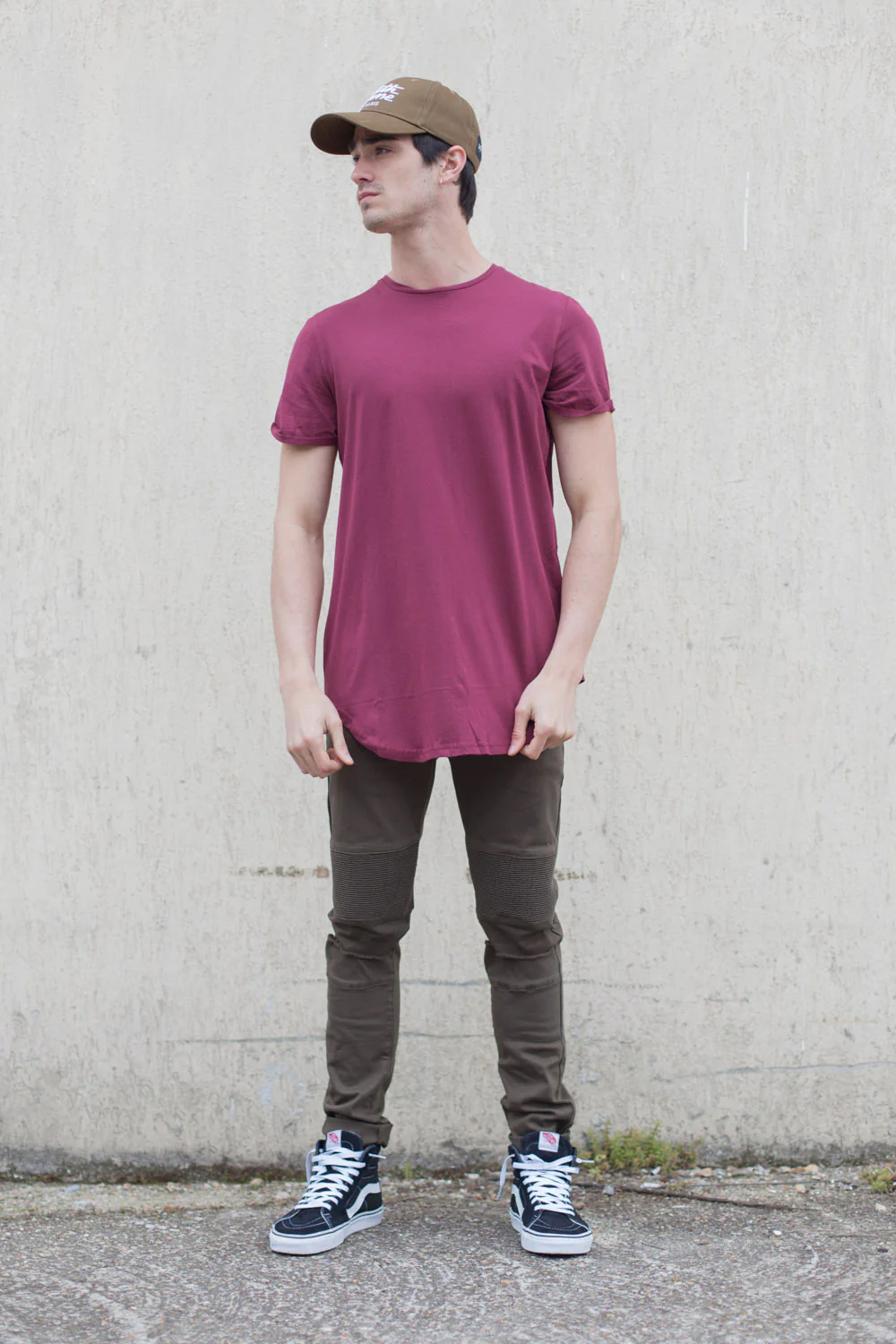 T-shirt oversize zip bordeaux 1146C – Image 3