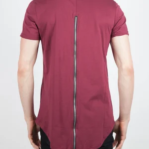 T-shirt oversize zip bordeaux 1146C