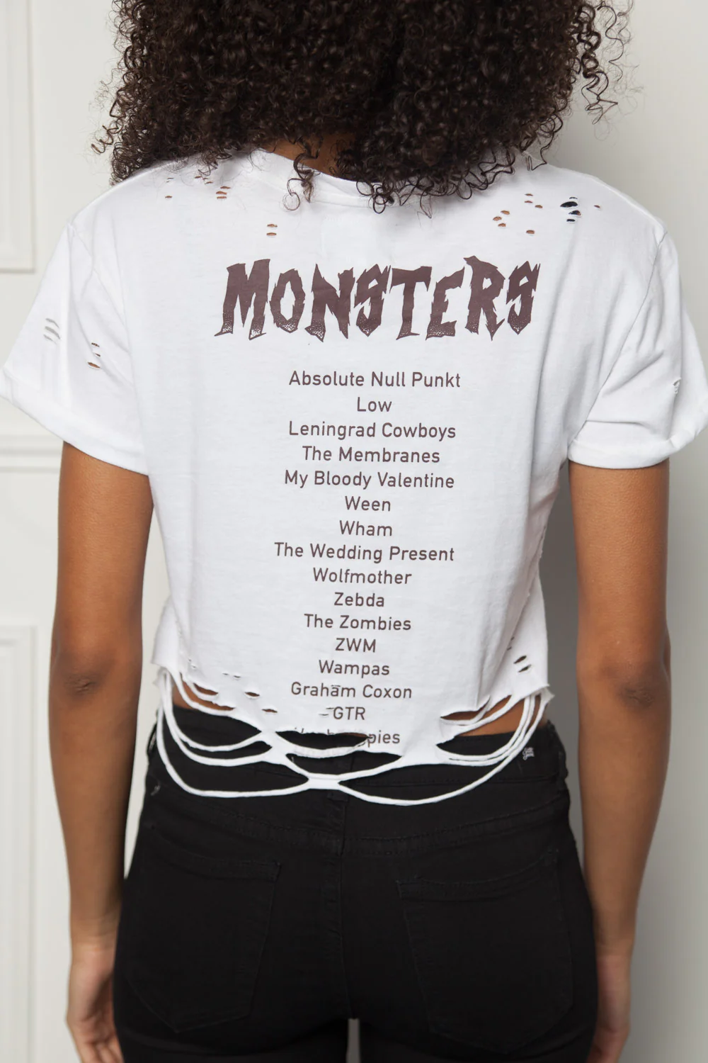 Crop top Monsters destroyed Women white W2632VTS – Image 6
