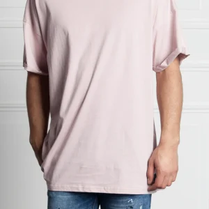 T-shirt épaules tombantes oversize rose M2437VTS