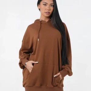 Sweat à capuche oversize Marron foncé