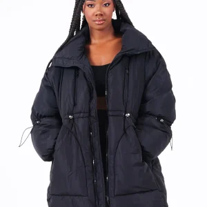 Doudoune oversize matelassé Noir