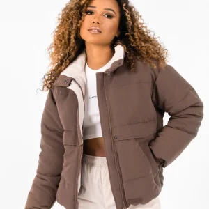 Doudoune oversize matelassée Marron