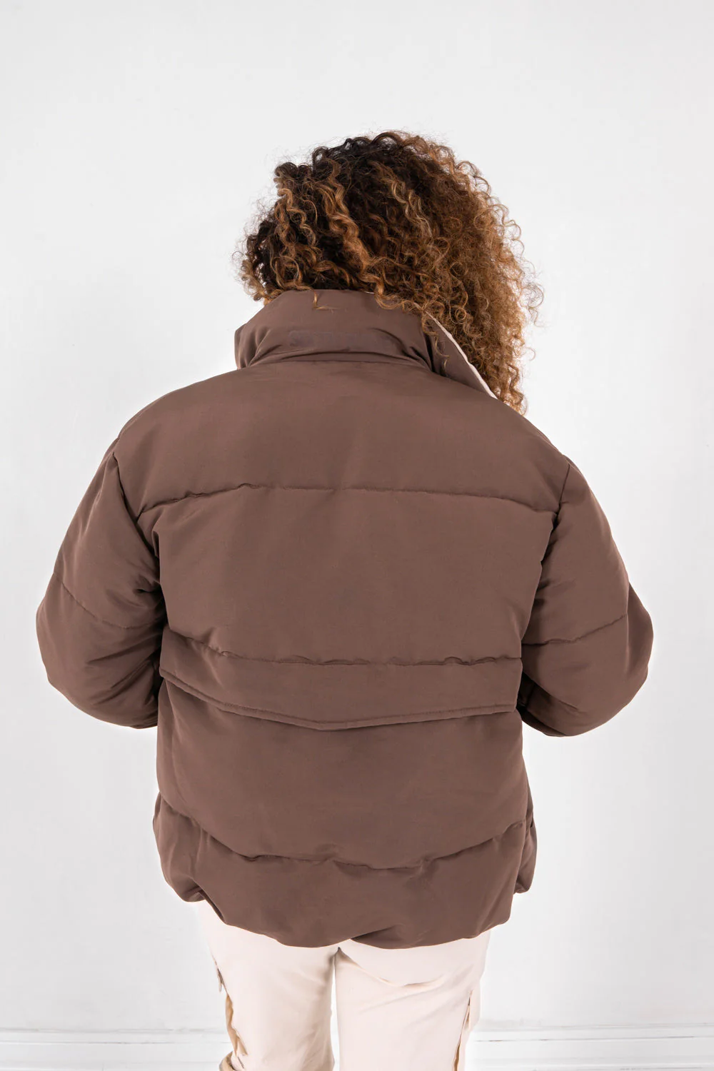 Doudoune oversize matelassée Marron – Image 6