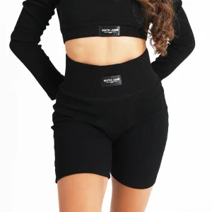 Cycliste court côtelé Noir