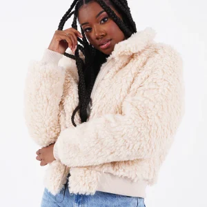 Veste peau mouton courte Beige