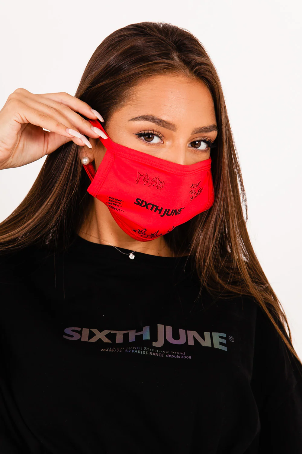 Masque logo Sixth June rock rouge – Image 5