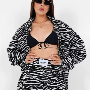 Chemise fluide zébrée Noir