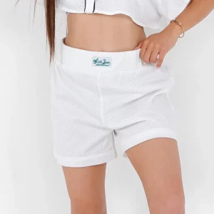 Short mesh logo Blanc