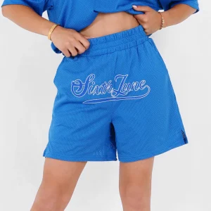 Short mesh logo Bleu