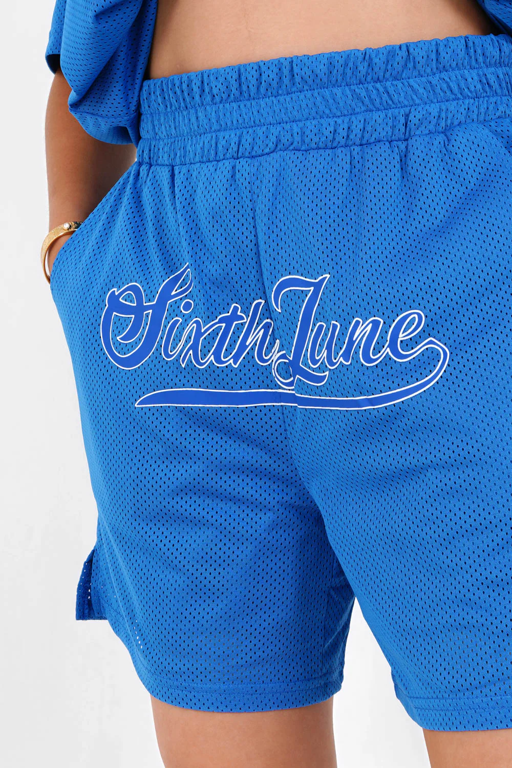 Short mesh logo Bleu – Image 4