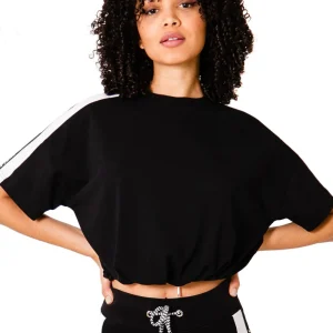 T-shirt court bande logo noir